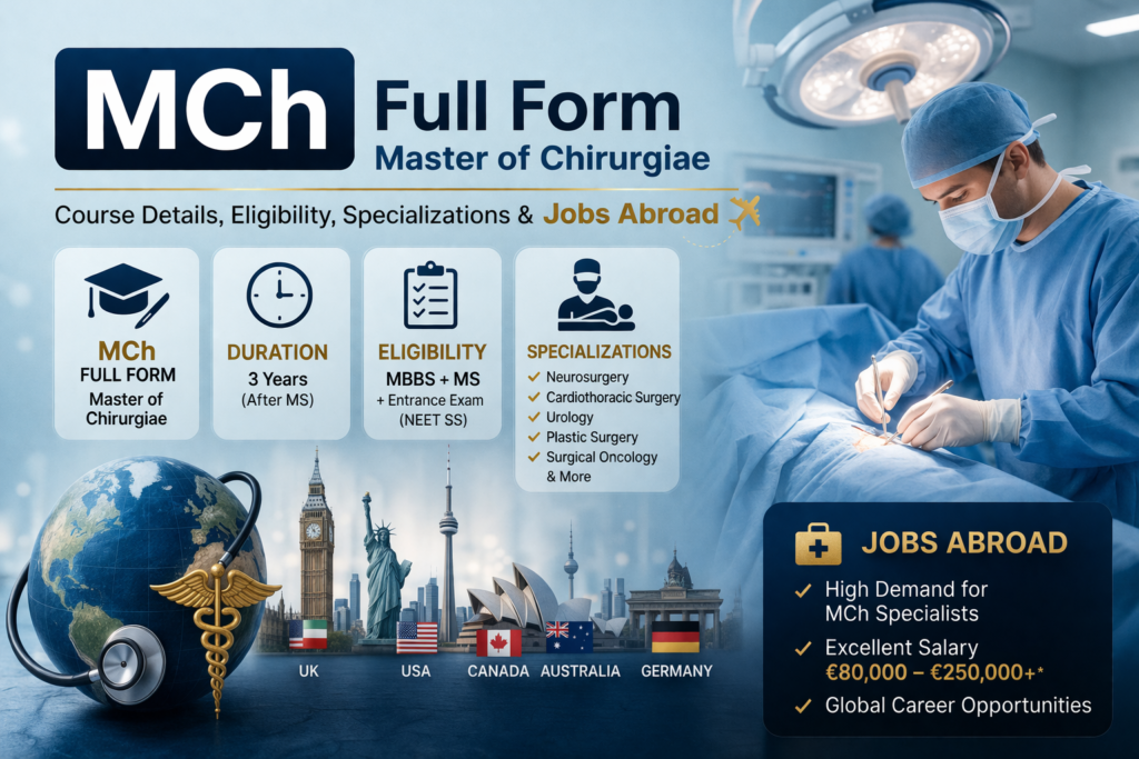 MCh Full Form: Meaning, Course Details, Eligibility & Jobs Abroad